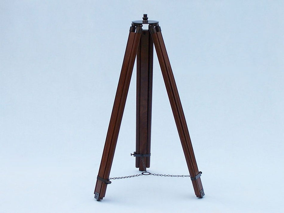 Hampton Nautical 60-Inch Admirals Floor Standing Oil Rubbed Bronze with Leather Telescope Tripod Legs with Chain