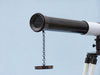 Hampton Nautical 60-Inch Admirals Floor Standing Oil Rubbed Bronze with White Leather Telescope Objective Lens and Cap