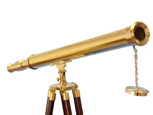 Hampton Nautical 60-Inch Floor Standing Brass Harbor Master Telescope