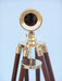 Hampton Nautical 60-inch Floor Standing Brass-Wood Harbor Master Telescope Objective Lens and Cap