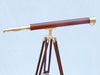 Hampton Nautical 60-inch Floor Standing Brass-Wood Harbor Master Telescope on Tripod Body