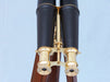 Hampton Nautical 62-Inch Floor Standing Admiral's Brass and Leather Binoculars Eyepieces
