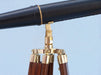 Hampton Nautical 62-Inch Floor Standing Admiral's Brass and Leather Binoculars Tripod Body Base with Knob