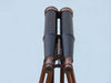 Hampton Nautical 62-Inch Floor Standing Admiral's Bronzed with Leather Binoculars Eyepieces