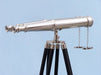 Hampton Nautical 62-Inch Floor Standing Admiral's Chrome Binoculars Body Side Profile Right
