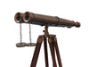 Hampton Nautical 62-Inch Floor Standing Admirals Antique Brass Binoculars