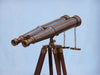 Hampton Nautical 62-Inch Floor Standing Admirals Antique Brass Binoculars Rear Body Eyepieces Right Profile