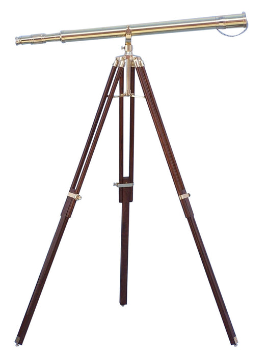 19th Century Brass Telescope On A Tripod. in Antique Fire Tools