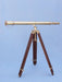 Hampton Nautical 62-Inch Floor Standing Brass Galileo Telescope Body Side Profile Left