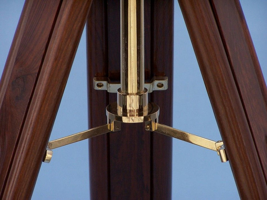 Hampton Nautical 62-Inch Floor Standing Brass Galileo Telescope Tripod Brass Support