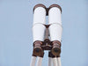 Hampton Nautical 62-Inch Floor Standing Bronze With White Leather Binoculars Eyepieces