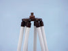 Hampton Nautical 62-Inch Floor Standing Bronze With White Leather Binoculars Tripod Threaded Base
