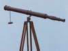 Hampton Nautical 62-Inch Floor Standing Bronzed Galileo Telescope Rear Body Eyepiece Side Profile Left