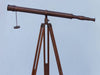 Hampton Nautical 62-Inch Floor Standing Bronzed Galileo Telescope on Tripod Left Side Profile