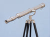Hampton Nautical 62-Inch Floor Standing Brushed Nickel Galileo Telescope Body Eyepiece and Tripod