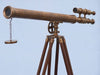 Hampton Nautical 64-Inch Floor Standing Antique Brass Griffith Astro Telescope Mounted on Tripod Body