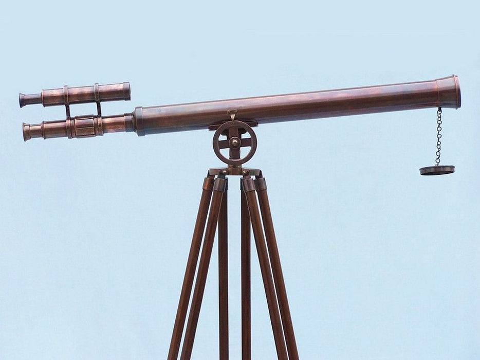Hampton Nautical 64-Inch Floor Standing Antique Copper Griffith Astro Telescope on Tripod