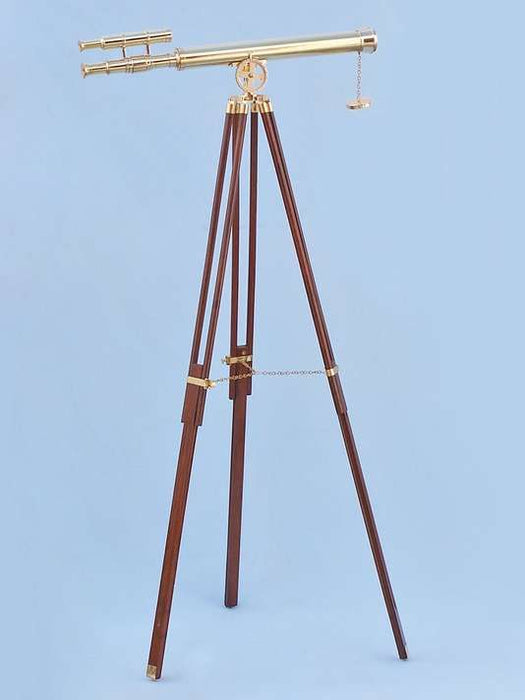 Hampton Nautical 64-Inch Floor Standing Brass Griffith Astro Telescope Body Mounted on Tripod with Extended Legs