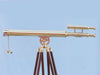 Hampton Nautical 64-Inch Floor Standing Brass Griffith Astro Telescope Body Side Profile Left
