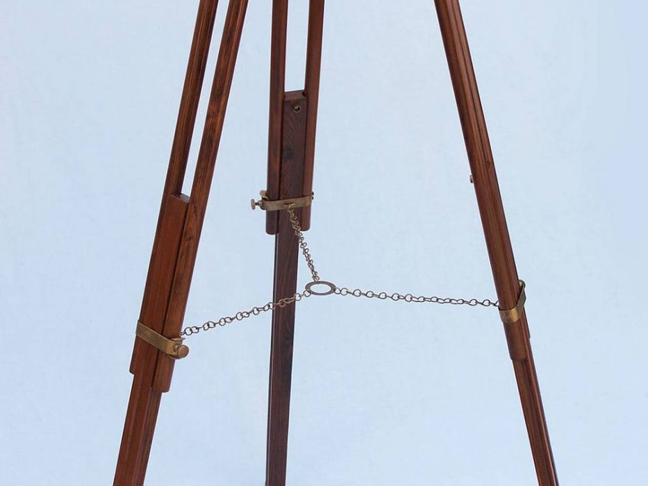 Hampton Nautical 65-Inch Floor Standing Antique Brass Anchormaster Telescope Tripod Leg Chain