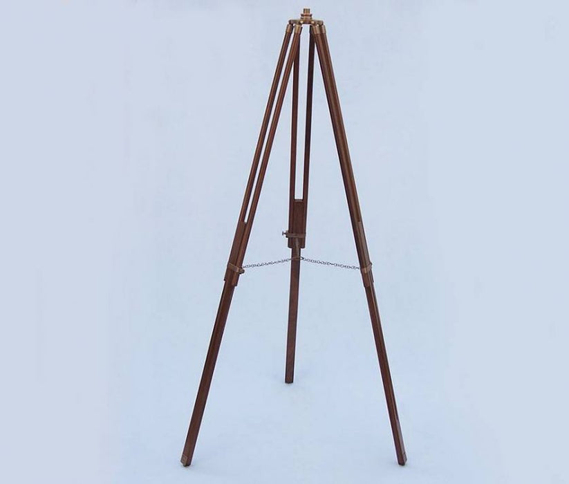 Hampton Nautical 65-Inch Floor Standing Antique Brass Galileo Telescope Tripod Extended Legs with Chain