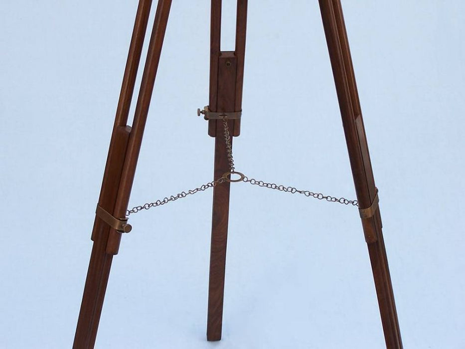Hampton Nautical 65-Inch Floor Standing Antique Brass Galileo Telescope Tripod Leg Chain