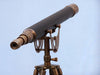 Hampton Nautical 65-Inch Floor Standing Antique Brass Leather Anchormaster Telescope Rear Body Eyepiece