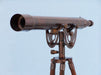 Hampton Nautical 65-Inch Floor Standing Antique Copper Anchormaster Telescope Body Side Profile Left