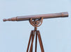 Hampton Nautical 65-Inch Floor Standing Antique Copper Anchormaster Telescope Body Side Profile Right