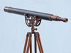 Hampton Nautical 65-Inch Floor Standing Antique Copper with Leather Anchormaster Telescope Rear Body Eyepiece