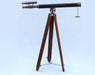 Hampton Nautical 65-Inch Floor Standing Antique Copper with Leather Griffith Astro Telescope on Tripod
