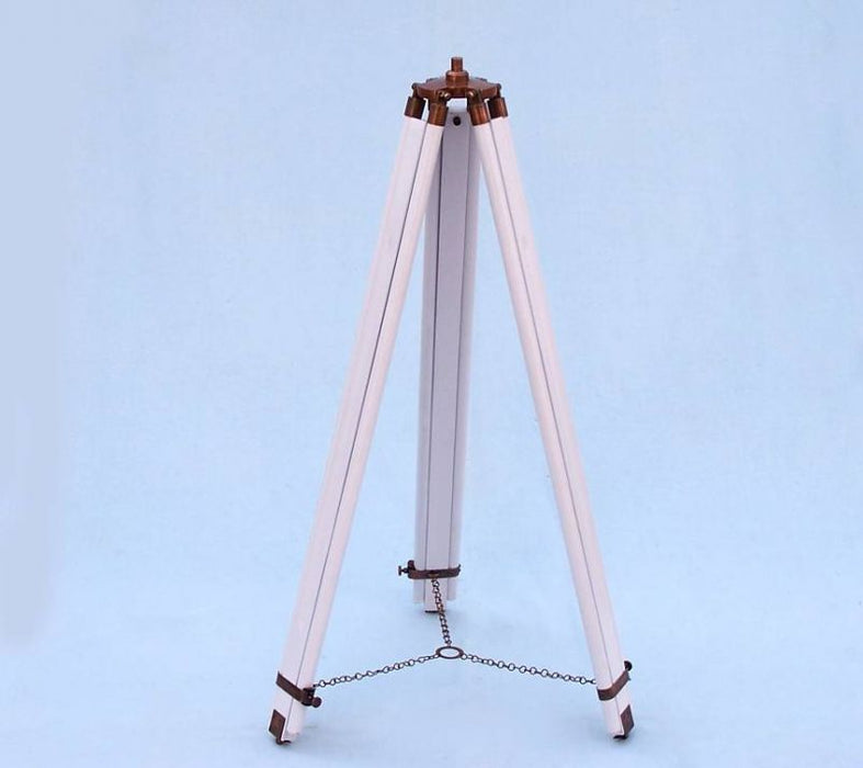 Hampton Nautical 65-Inch Floor Standing Antique Copper with White Leather Griffith Astro Telescope Tripod Legs