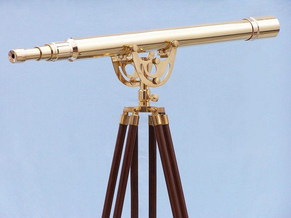 Hampton Nautical 65-Inch Floor Standing Brass Anchormaster Telescope Body Mounted on Tripod