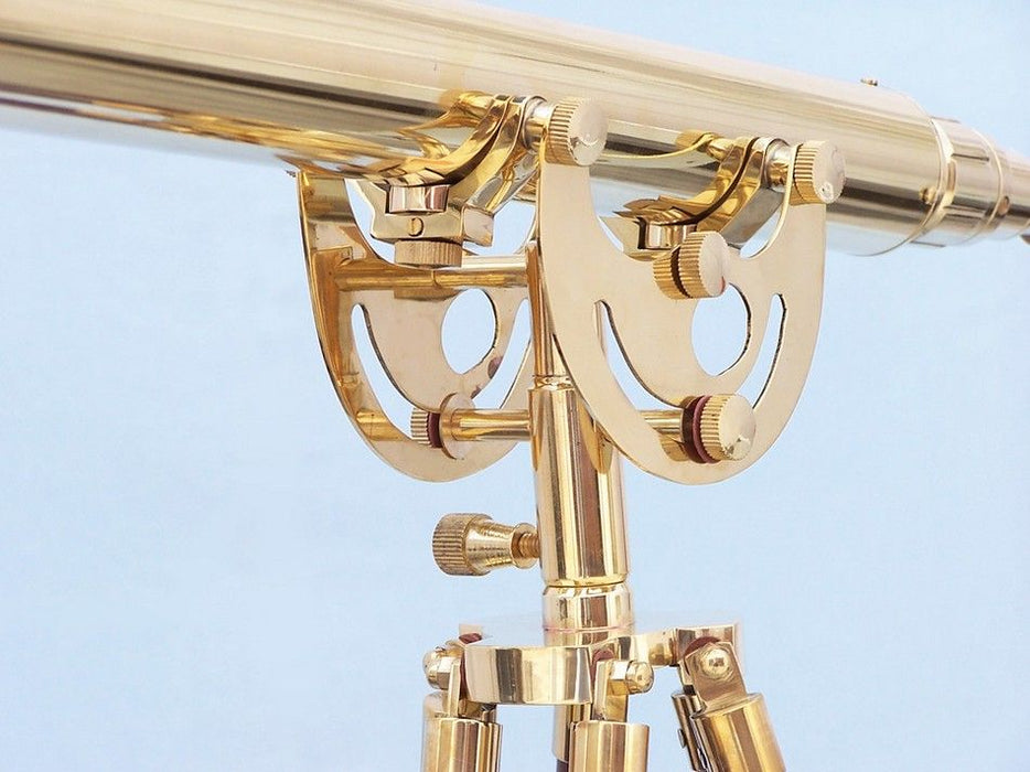 Hampton Nautical 65-Inch Floor Standing Brass Anchormaster Telescope Tripod Body Base with Knob
