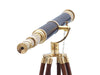 Hampton Nautical 65-Inch Floor Standing Brass/Leather Galileo Telescope
