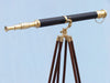 Hampton Nautical 65-Inch Floor Standing Brass/Leather Galileo Telescope Body