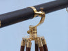 Hampton Nautical 65-Inch Floor Standing Brass/Leather Galileo Telescope Body Mounted on Tripod Base with Knob
