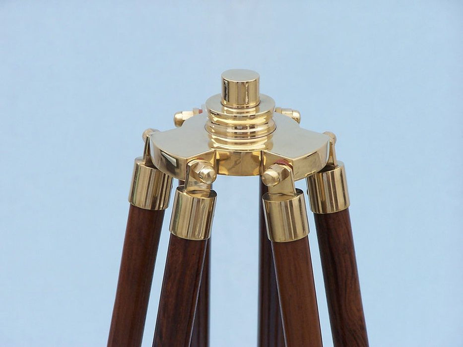 Hampton Nautical 65-Inch Floor Standing Brass/Leather Galileo Telescope Tripod Base