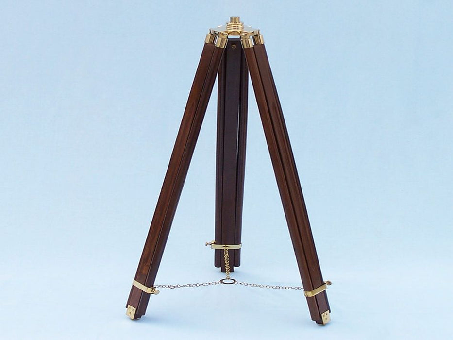 Hampton Nautical 65-Inch Floor Standing Brass/Leather Galileo Telescope Tripod Legs and Chain