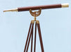 Hampton Nautical 65-Inch Floor Standing Brass and Wood Anchormaster Telescope Body on Tripod