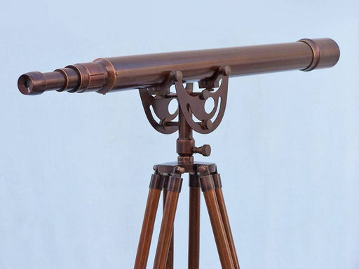 Hampton Nautical 65-Inch Floor Standing Bronzed Anchormaster Telescope Body Rear Eyepiece Right Profile