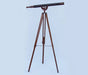 Hampton Nautical 65-Inch Floor Standing Bronzed with Leather Anchormaster Telescope Mounted on Tripod with Extended Legs