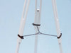 Hampton Nautical 65-Inch Floor Standing Bronzed with White Leather Galileo Telescope Tripod Leg Chain