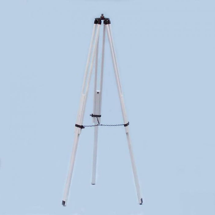 Hampton Nautical 65-Inch Floor Standing Bronzed with White Leather Griffith Astro Telescope Tripod Extended Legs with Chain