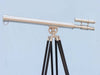Hampton Nautical 65-Inch Floor Standing Brushed Nickel Griffith Astro Telescope Body Side Profile Left