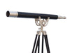 Hampton Nautical 65-Inch Floor Standing Brushed Nickel with Leather Anchormaster Telescope