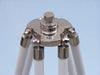 Hampton Nautical 65-Inch Floor Standing Chrome & White Leather Galileo Telescope Tripod Base