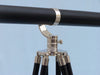 Hampton Nautical 65-Inch Floor Standing Chrome and Leather Galileo Tripod Base Left Profile