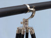 Hampton Nautical 65-Inch Floor Standing Chrome and Leather Galileo Tripod Base Right Profile