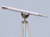 Hampton Nautical 65-Inch Floor Standing Chrome with White Leather Anchormaster Telescope Body on Tripod